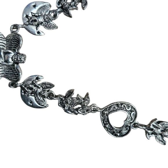 Silver Angel Heart Necklace - Picture 5 of 8